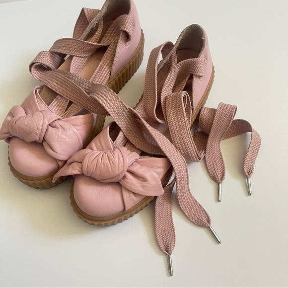 Puma Fenty The Bow Sandals Ankle Wrap Women’s 7.5 Gladiator Platform Soft Pink - Picture 5 of 16